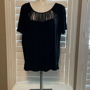 Chic Black Short Sleeve Women's Top